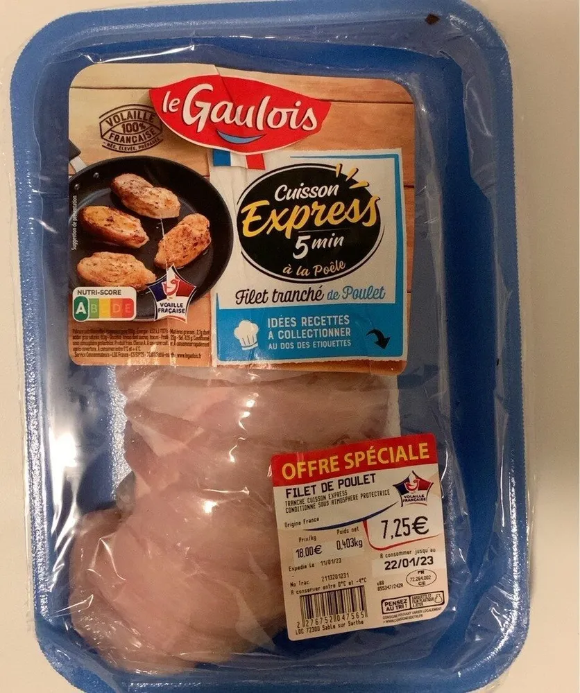 Filet tranché de poulet