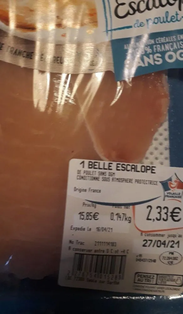 La belle escalope de poulet