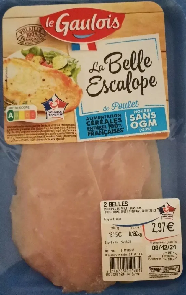 Escalopes de poulet sans ogm