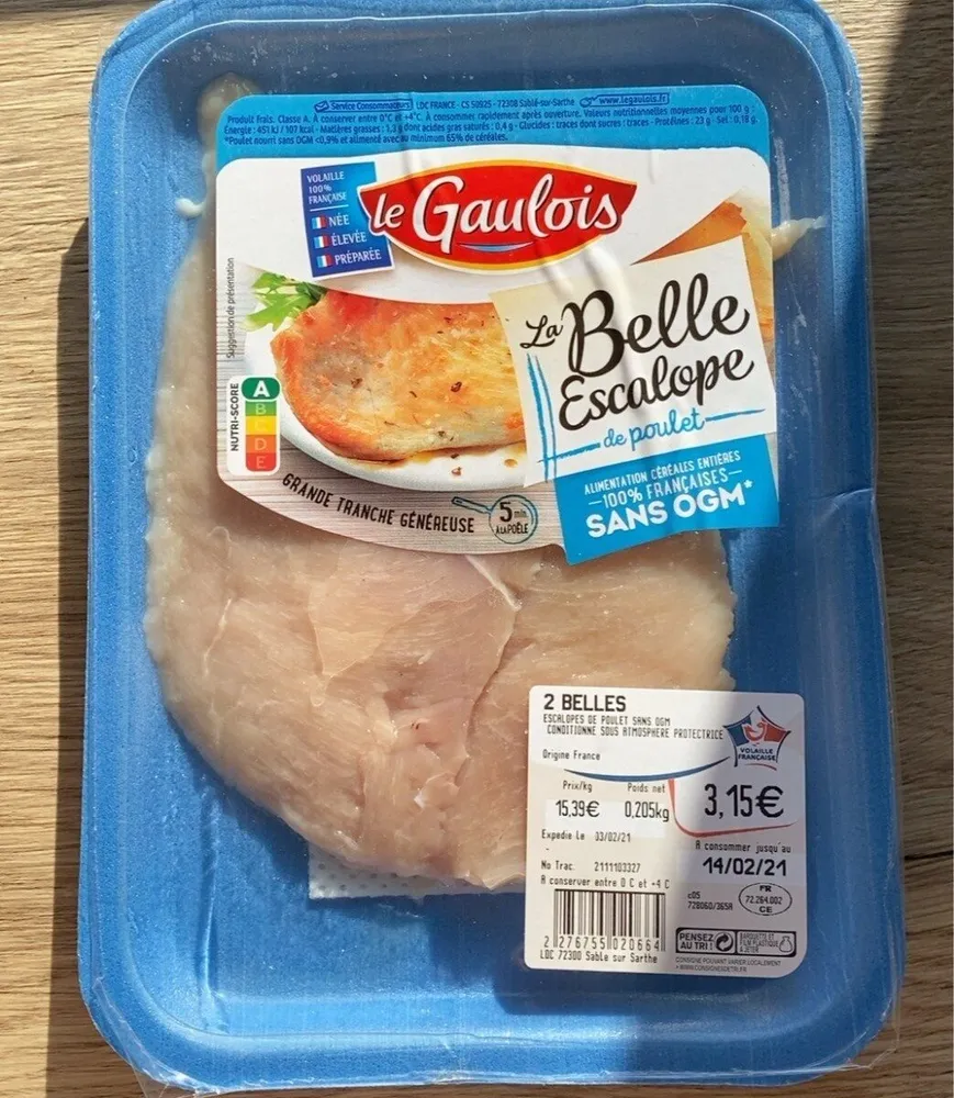 La belle Escalope de poulet