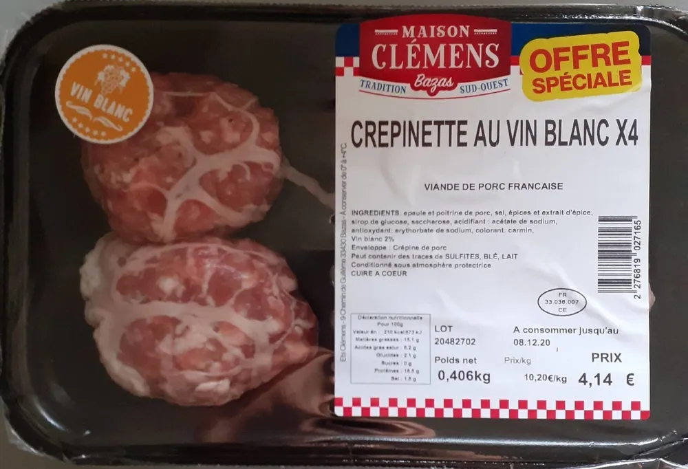 Crépinette au vin blanc
