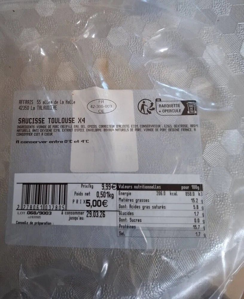 Saucisse Toulouse ×4