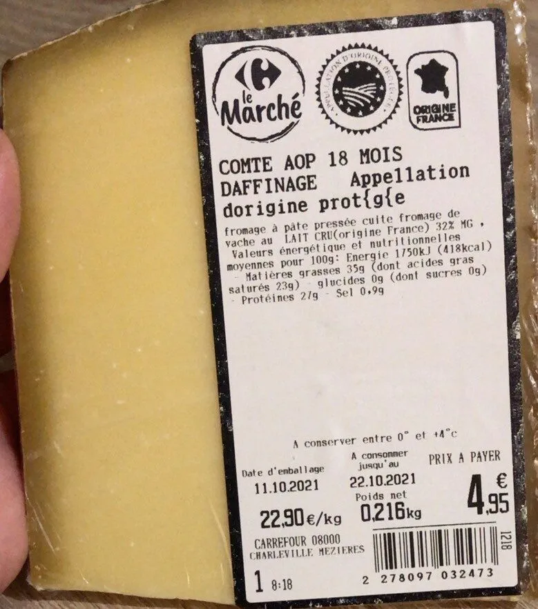 Comte aop 18 mois d’affinage