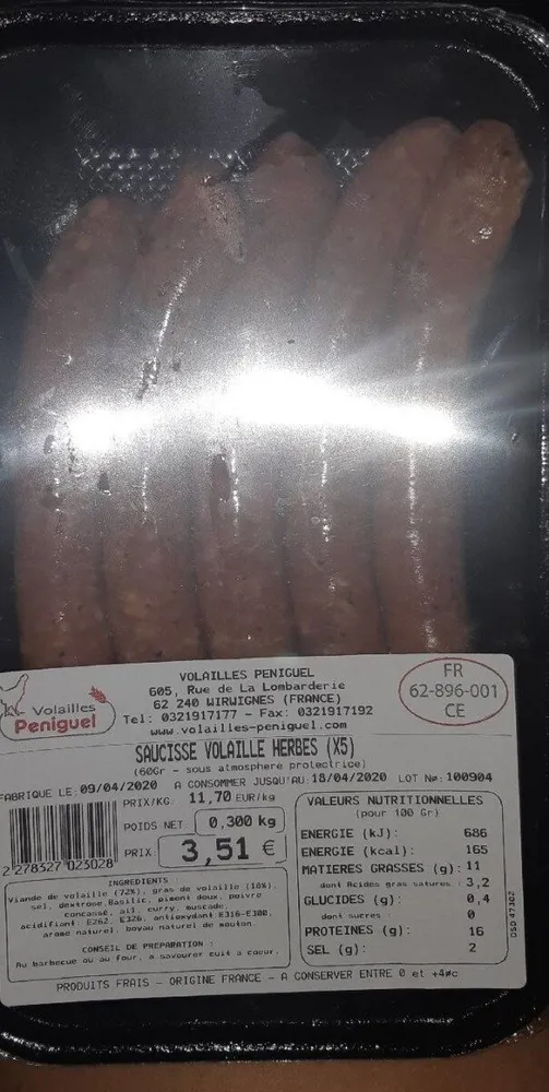 Saucisses volaille herbes