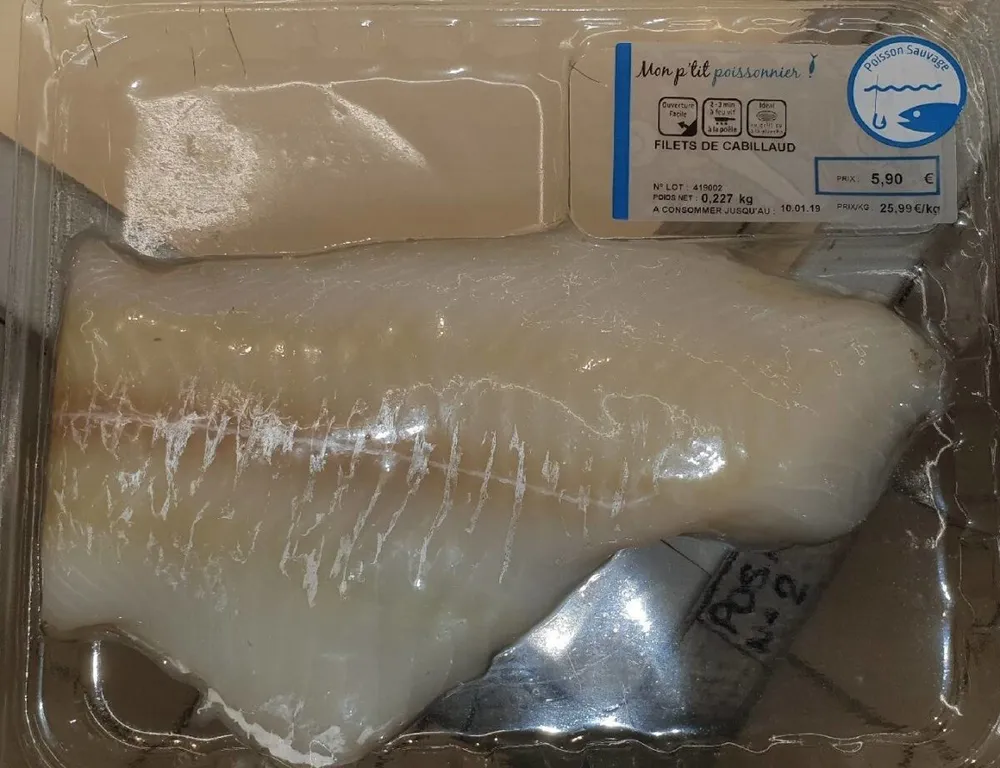 filet de cabillaud sous vide