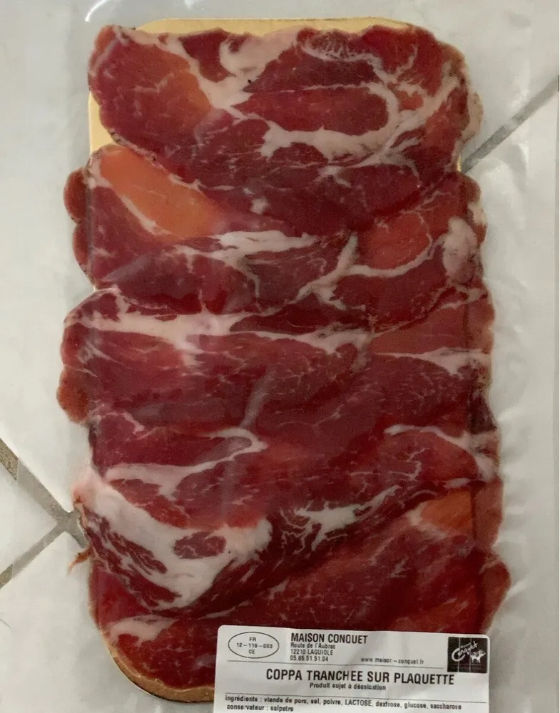 Coppa tranchée sur plaquette