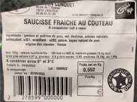 Saucisse fraîche au couteau