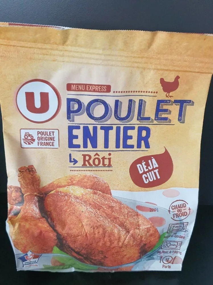 Poulet entier rôti