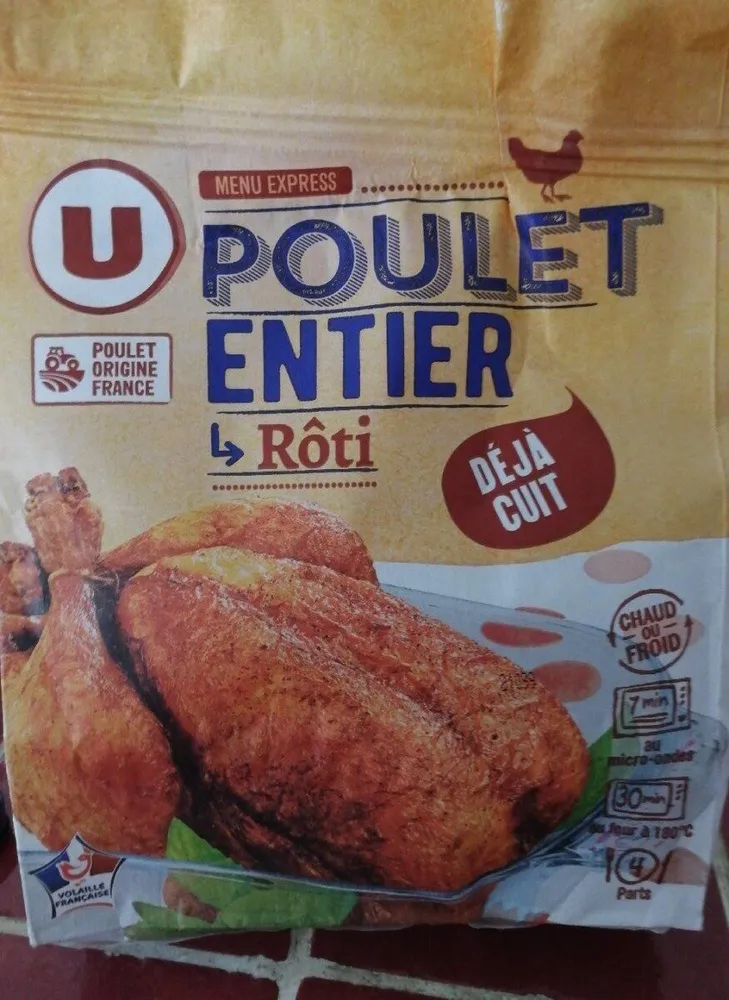 Poulet entier rôti