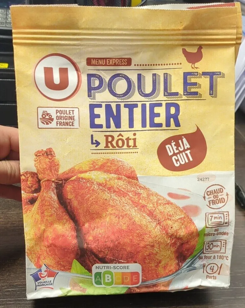 Poulet entier rôti