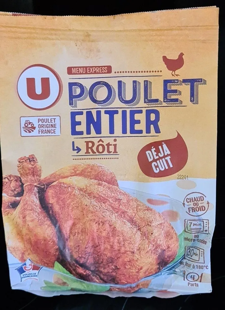 Poulet entier rôti