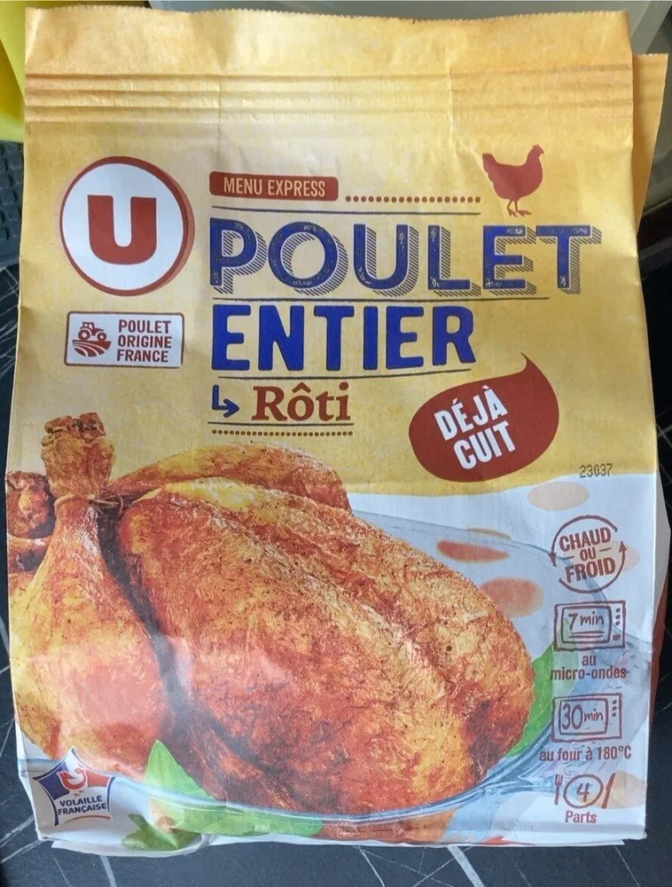 Poulet entier rôti