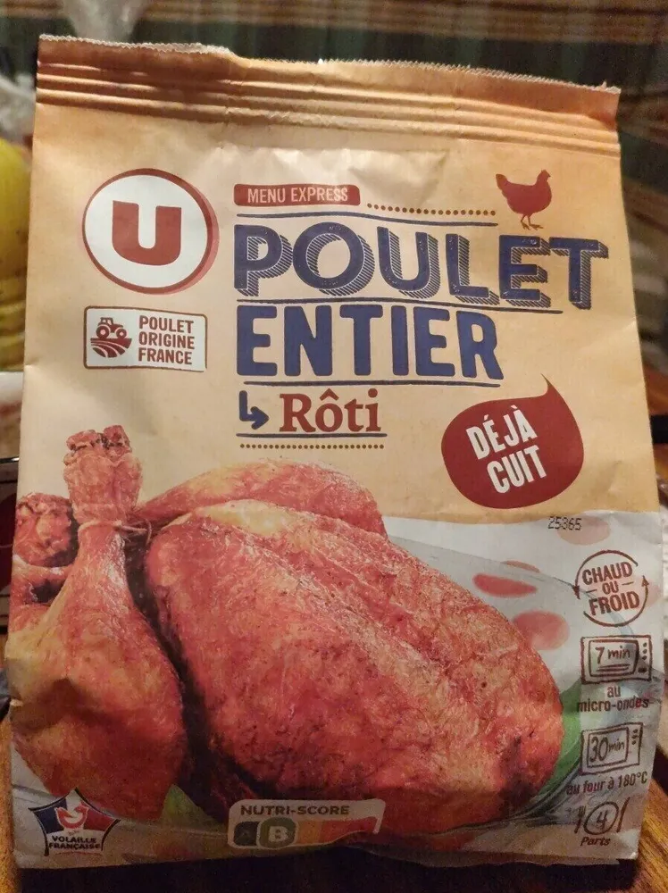 Poulet entier roti