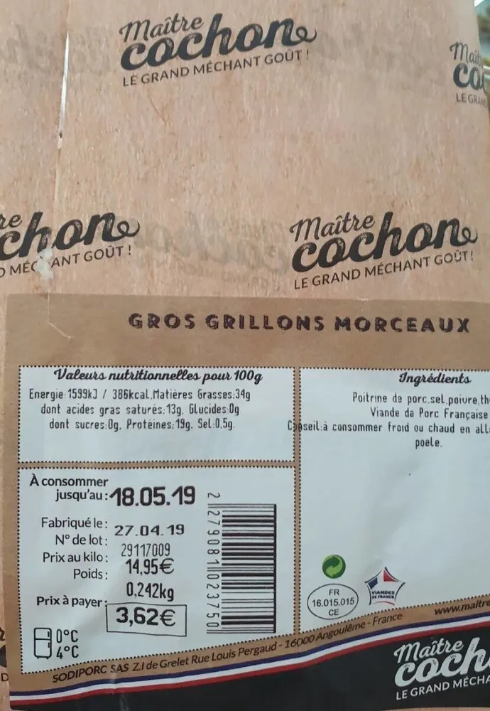 Gros grillons morceaux