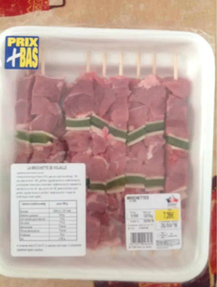 La brochette de volaille