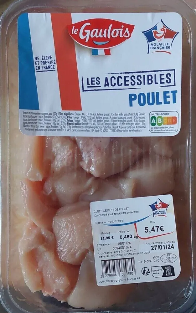Cube de filet de poulet