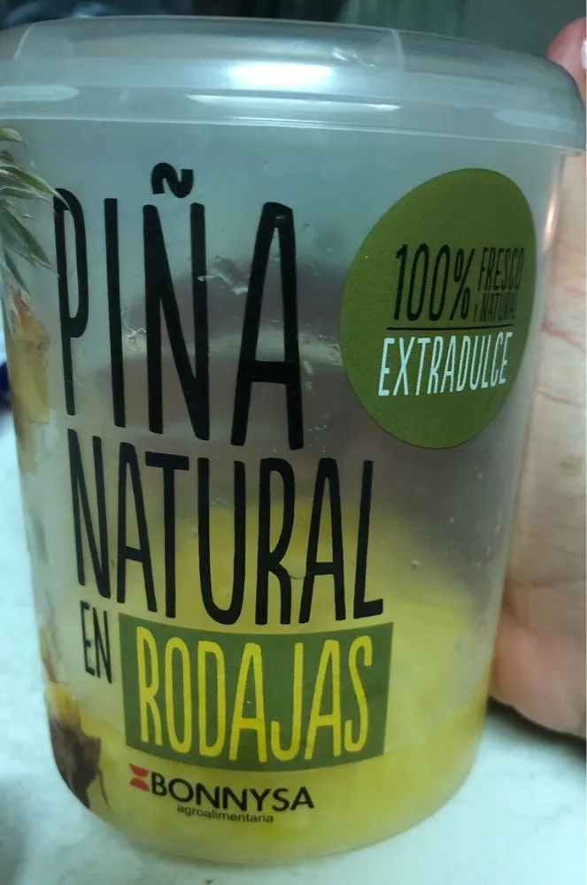 Pina natural en rodajas