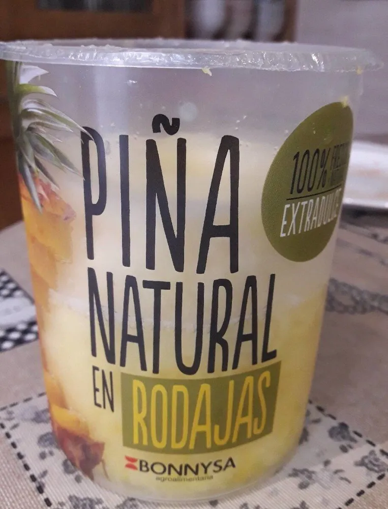 Piña natural en rodajas
