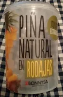 Piña pelada al natural en rodajas