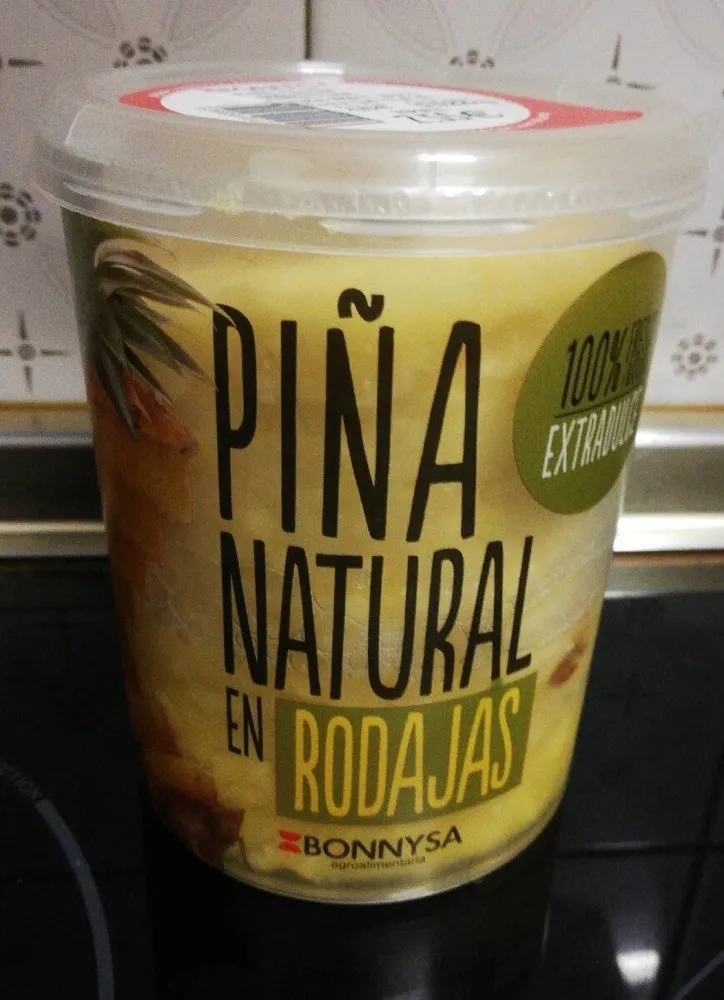 Piña al natural en rodajas