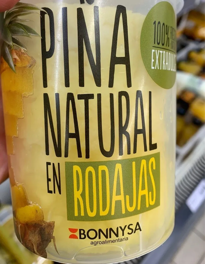 Piña natural en rodajas