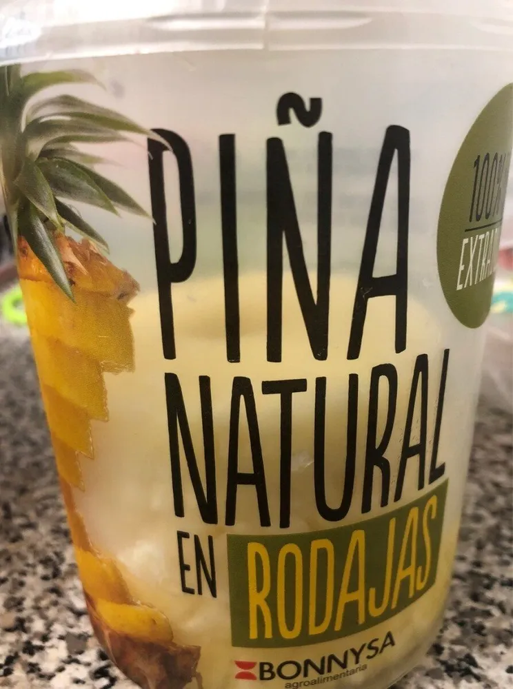 Piña natural en rodajas