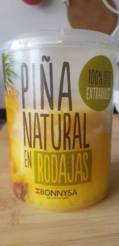 Piña natural en rodajas