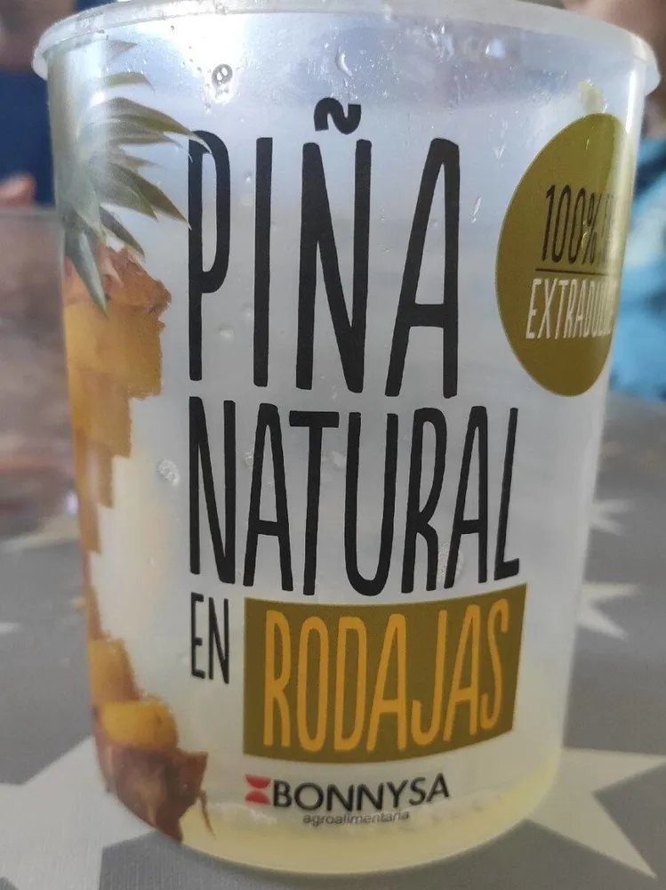Piña natural en rodajas