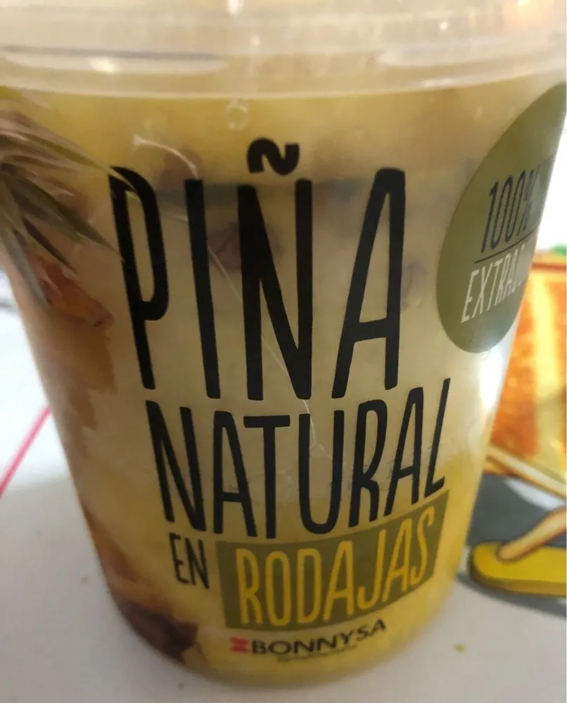 Piña natural en rodajas