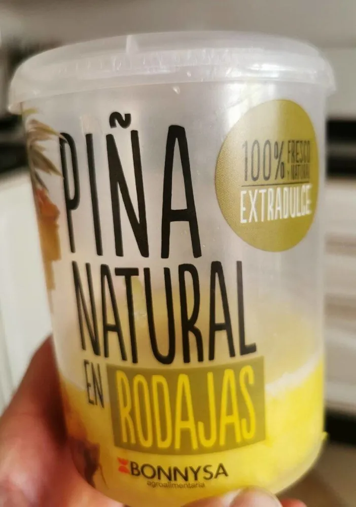 Piña natural en rodajas
