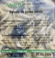Salade de pates pesto