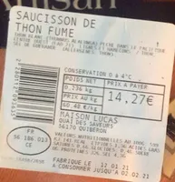 Saucisson de thon fumé