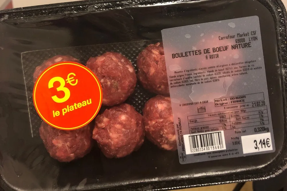 Boulettes boeuf nature