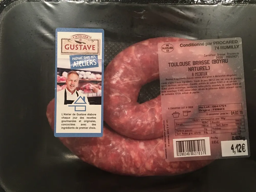 Saucisse Toulouse brasse (noyau naturel)
