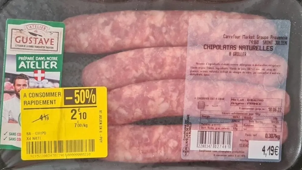 Chipolatas naturelles