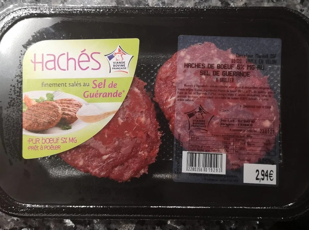 Haché salé au sel de Guerande