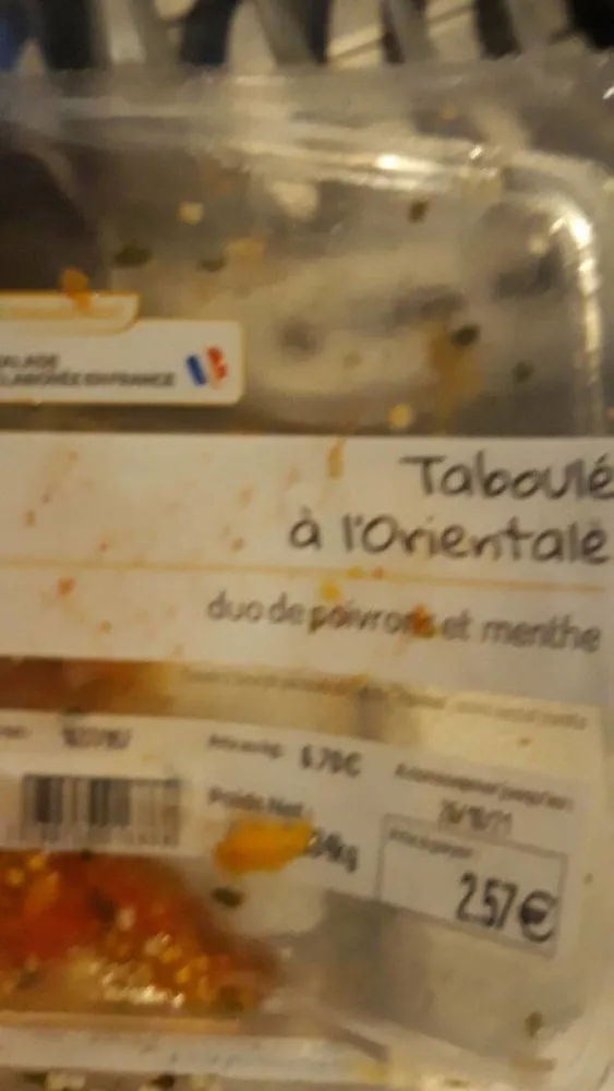 Taboulé à l orientale  duo de poivrons et menthe