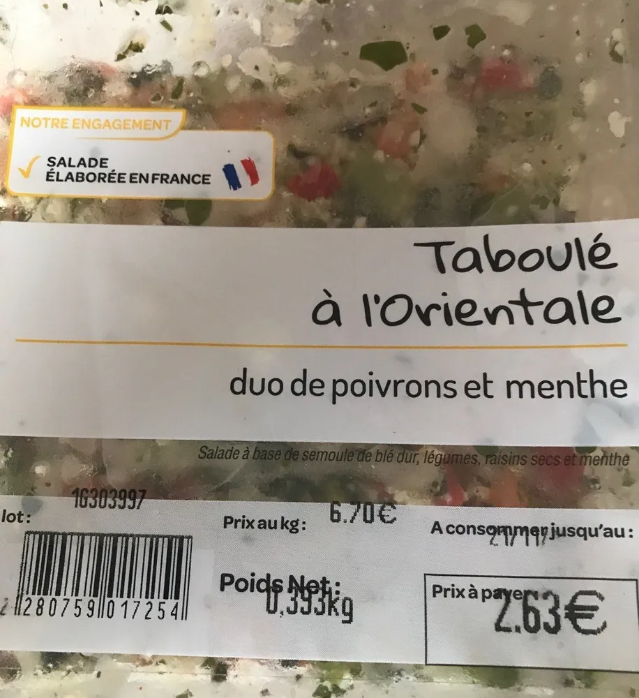 Taboulé à l'orientale