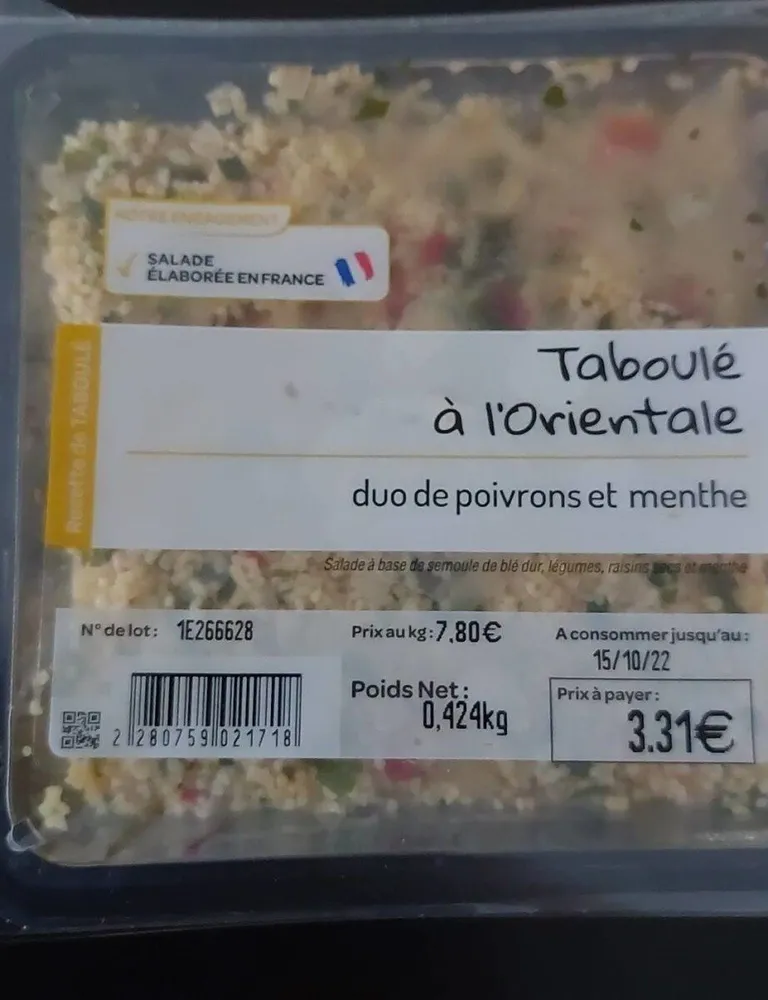 Taboulé à l'orientale