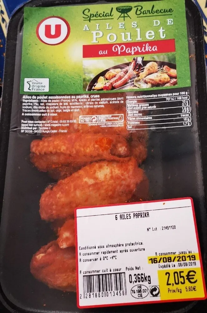 Ailes de poulet au paprika