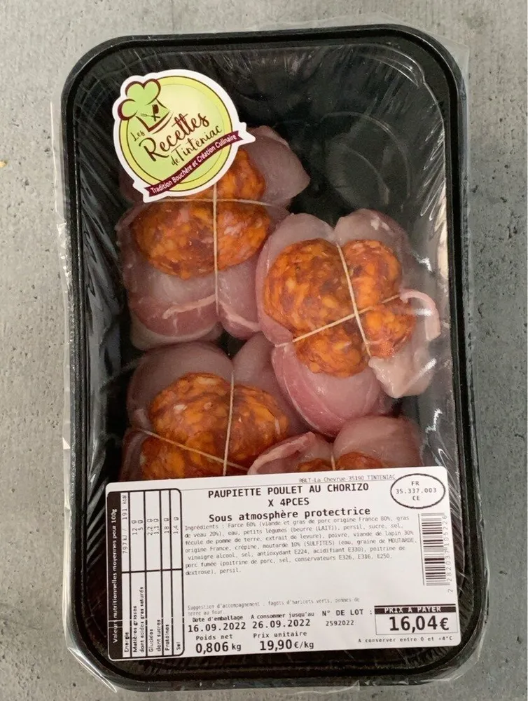 Paupiette pouley au chorizo
