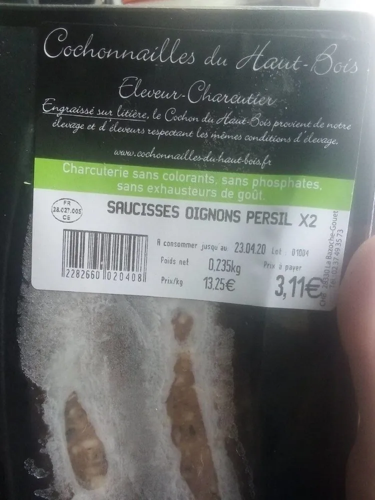 Saucisse oignon persil