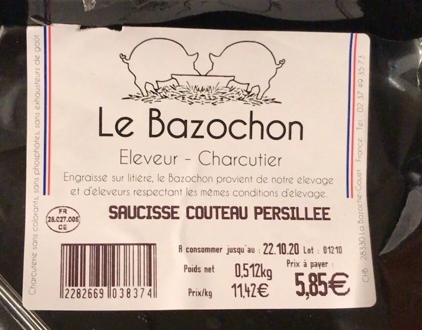 Saucisse coteau persillée