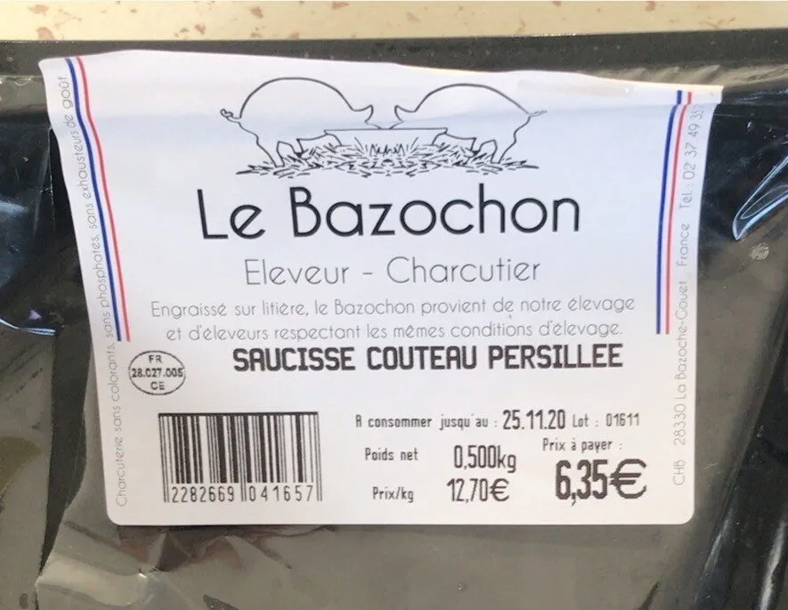 Saucisse couteau Persillée