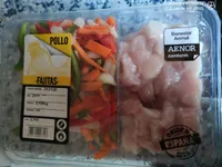 Pollo con verduras para fajitas