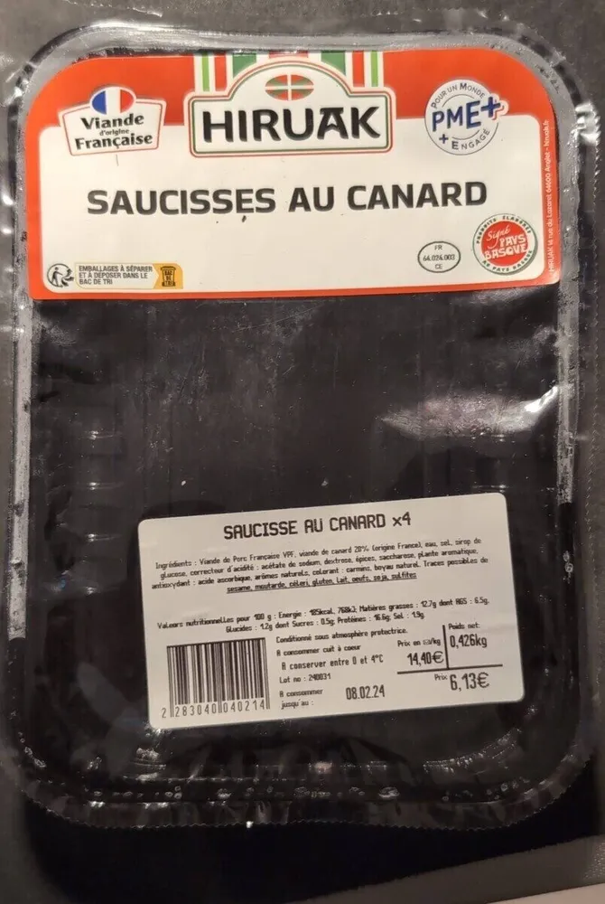 Saucisses au canard