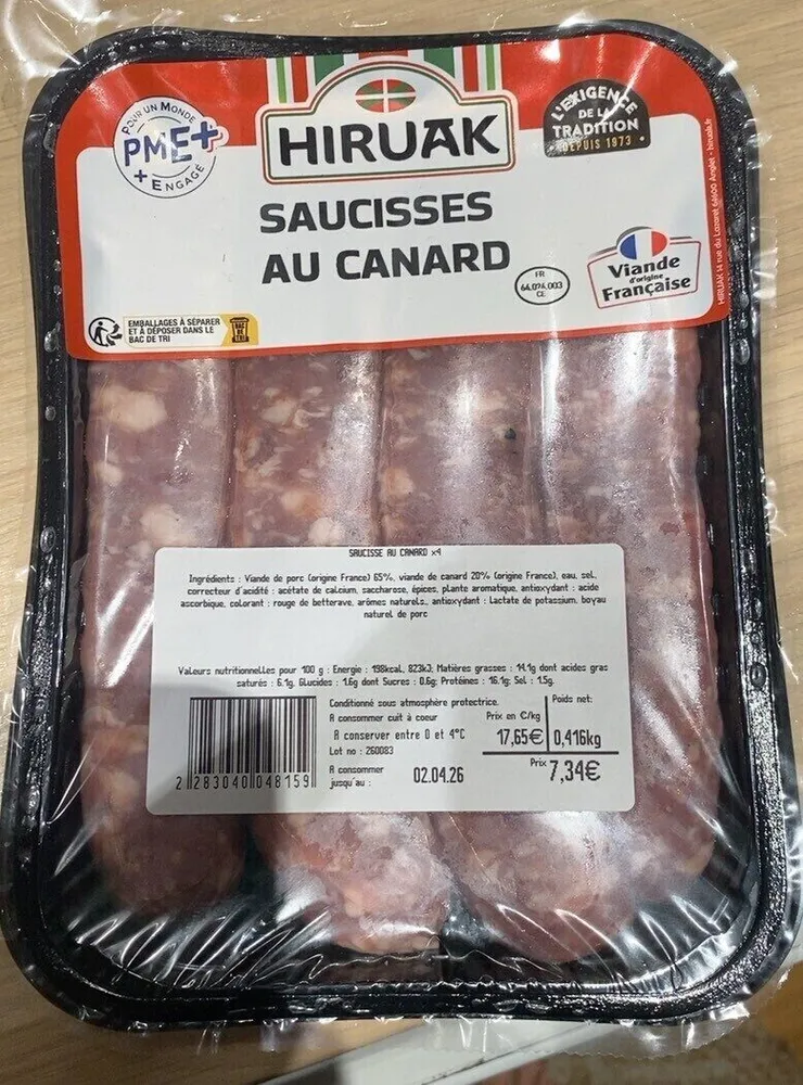 Saucisses au canard
