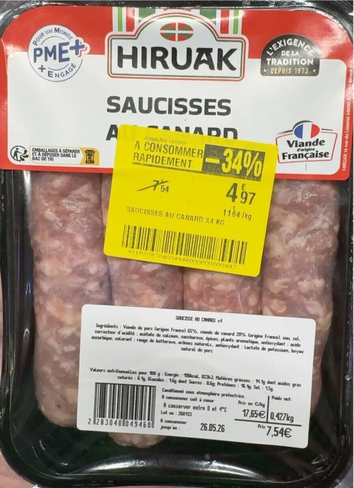Saucisses au canard