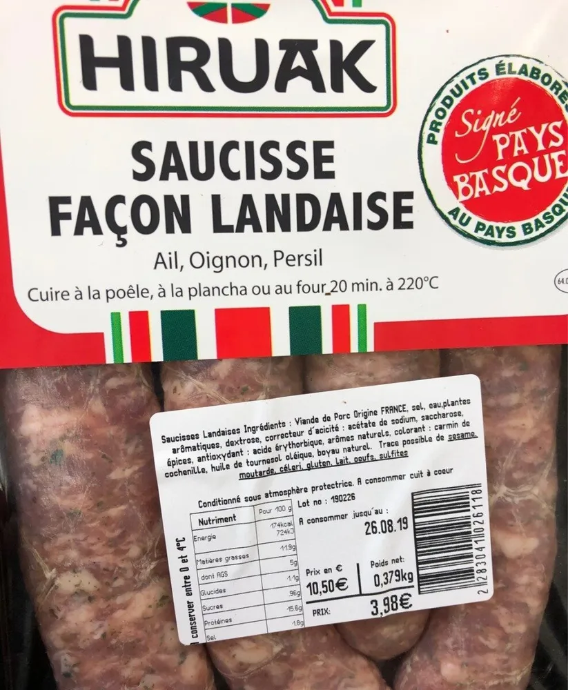 Saucisse façon landaise