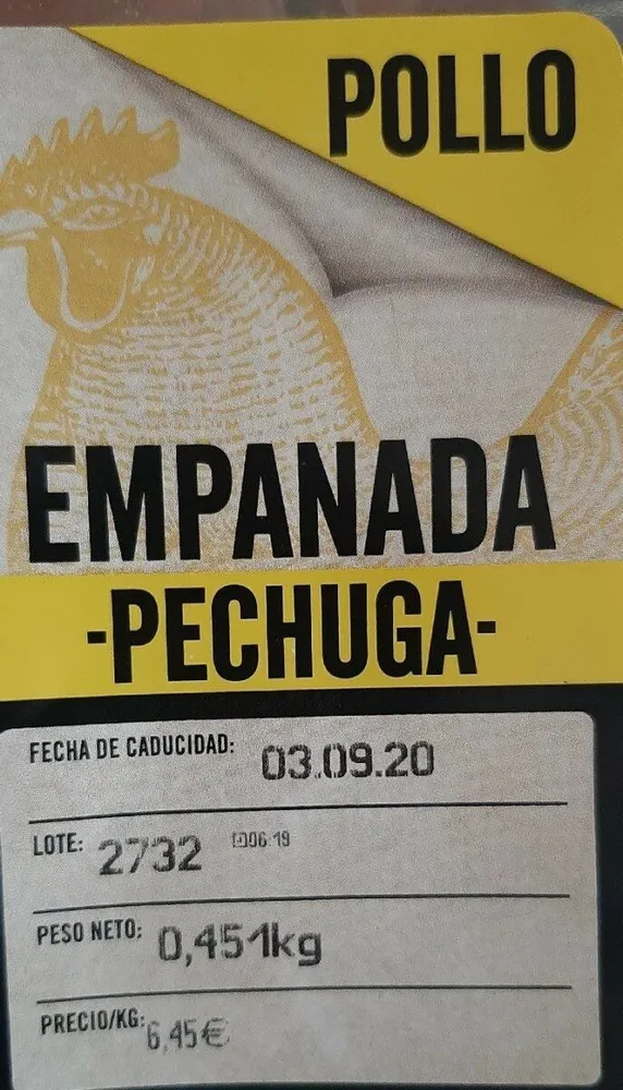 Pechuga empanada pollo